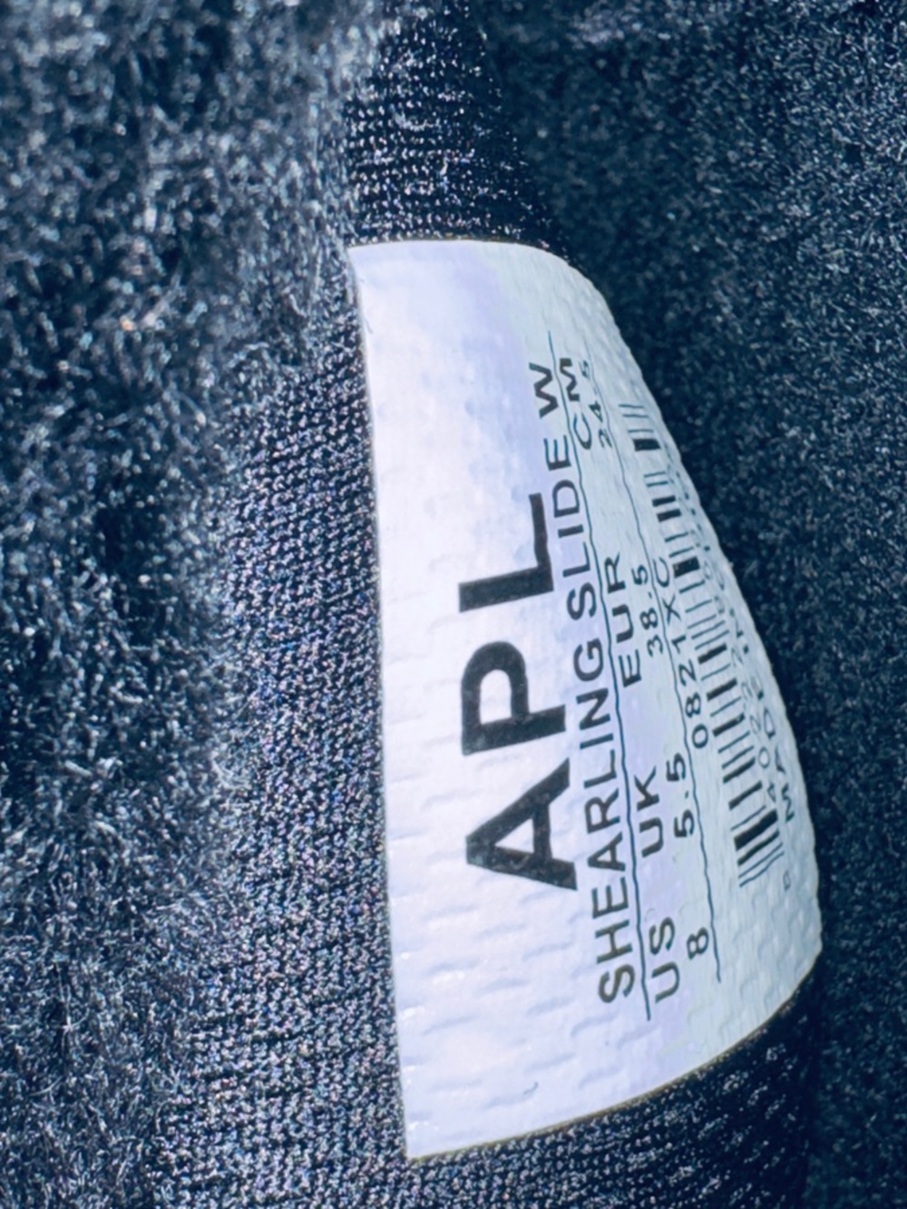 APL - ATHLETIC PROPULSION LABS SHEARLING SLIDE IN Black Shearling Slide Sz 8 NEW - Picture 5 of 6